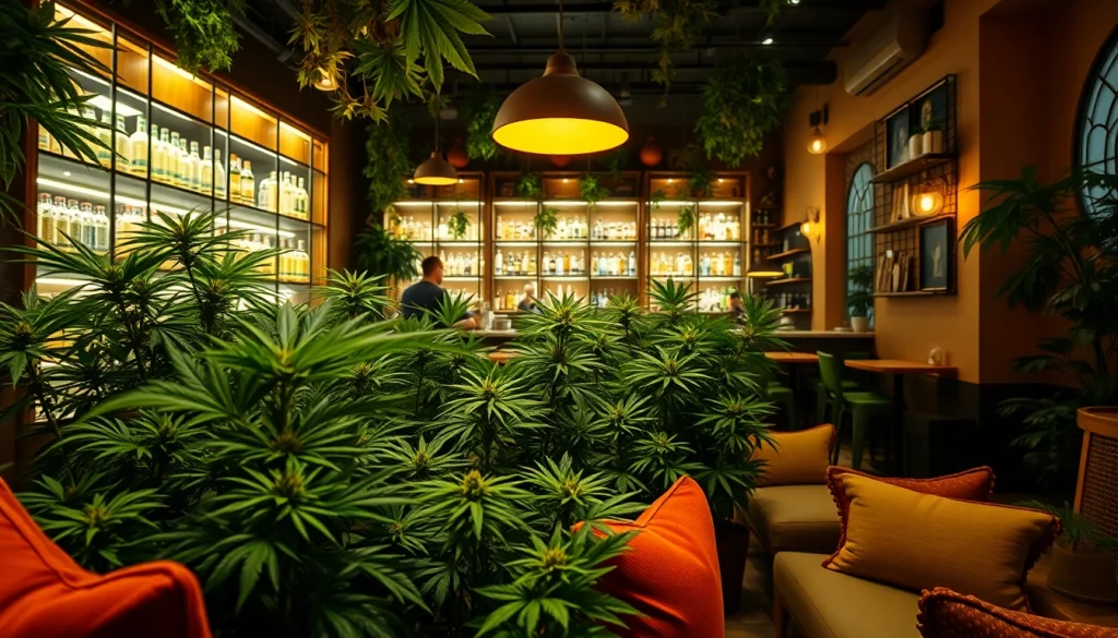 Experience the welcoming atmosphere of cannabis club madrid with a cozy lounge and vibrant decor.