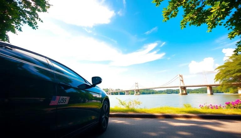 Experience car hire in Kuching with a scenic view of the Sarawak River and vibrant surroundings.