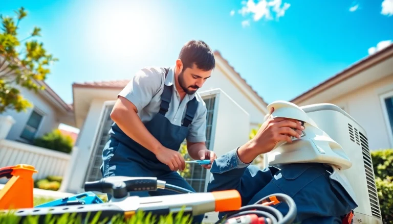 Expert AC repair mesa az technician working on a residential unit