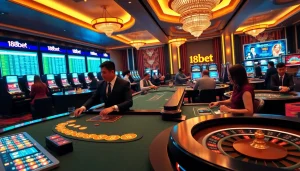 Experience the excitement of online gaming at trang chủ 188bet with vibrant tables and slot machines.