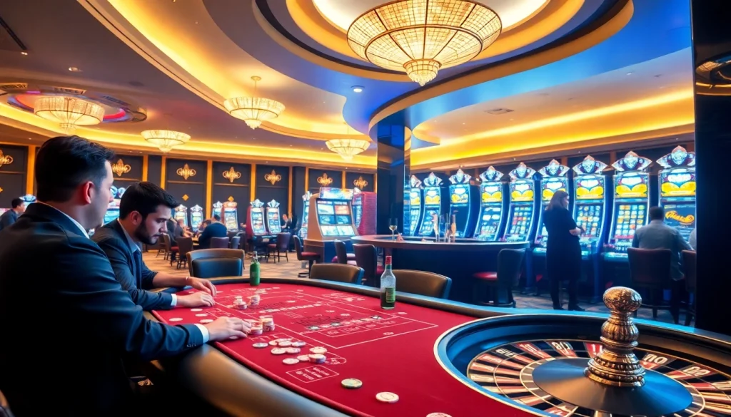 Experience the thrill of gambling at https://rr88.wales/ with vibrant casino interiors and exciting games.