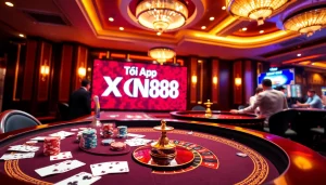 Players engage in a thrilling casino game while looking to Tải App XN88 for an enhanced experience.