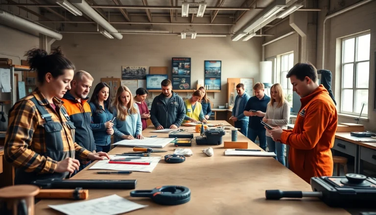 Students practicing skills in a Trade School In Tennessee classroom, showcasing hands-on learning.