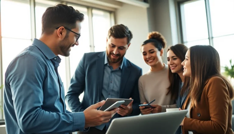 Engaging discussions showcasing founder leadership insights in a modern office.