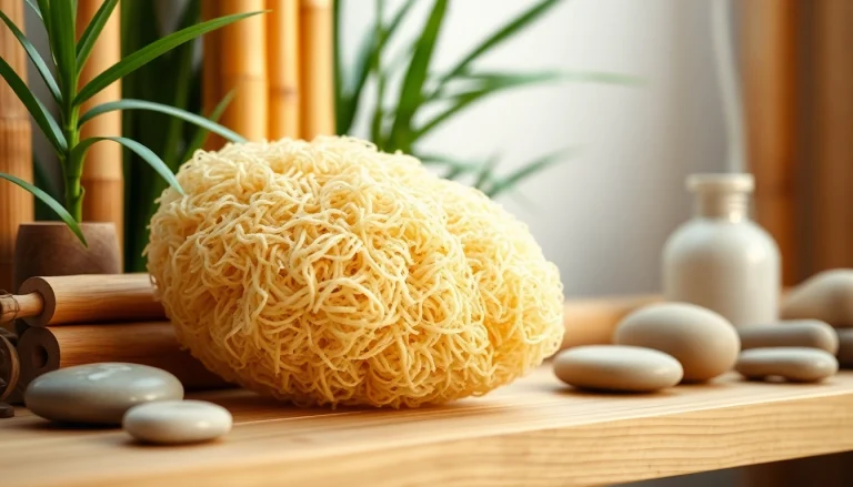 Using a raw loofah sponge for natural exfoliation and radiant skin.