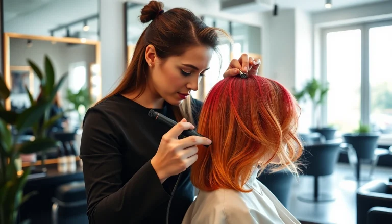 Transformă-ți look-ul la salon coafura craiova, cu un stilist profesionist la lucru.