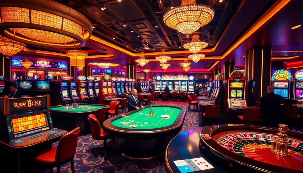 Experience thrilling gameplay at the top club featuring vibrant games and luxurious casino elements.
