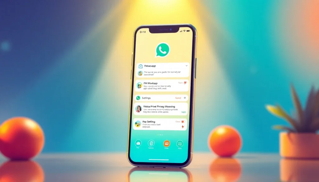 FM WhatsApp download displayed on a smartphone showcasing customization features.