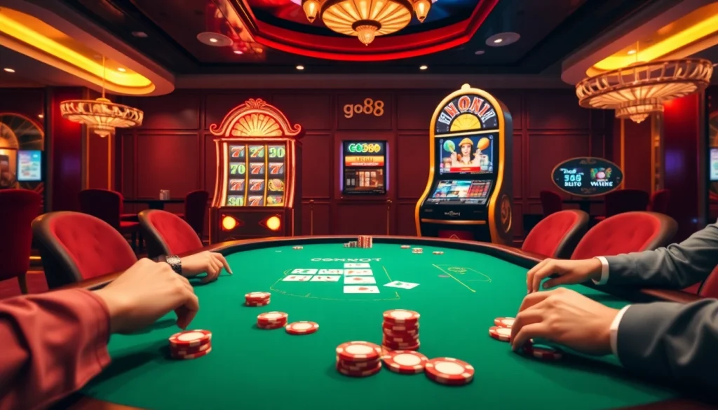 Experience the excitement of go88 with luxury gaming tables and engaging casino elements.