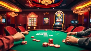 Experience the excitement of go88 with luxury gaming tables and engaging casino elements.