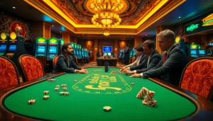 Players strategizing at a vibrant poker table, exploring hidden wiki connections in gambling.
