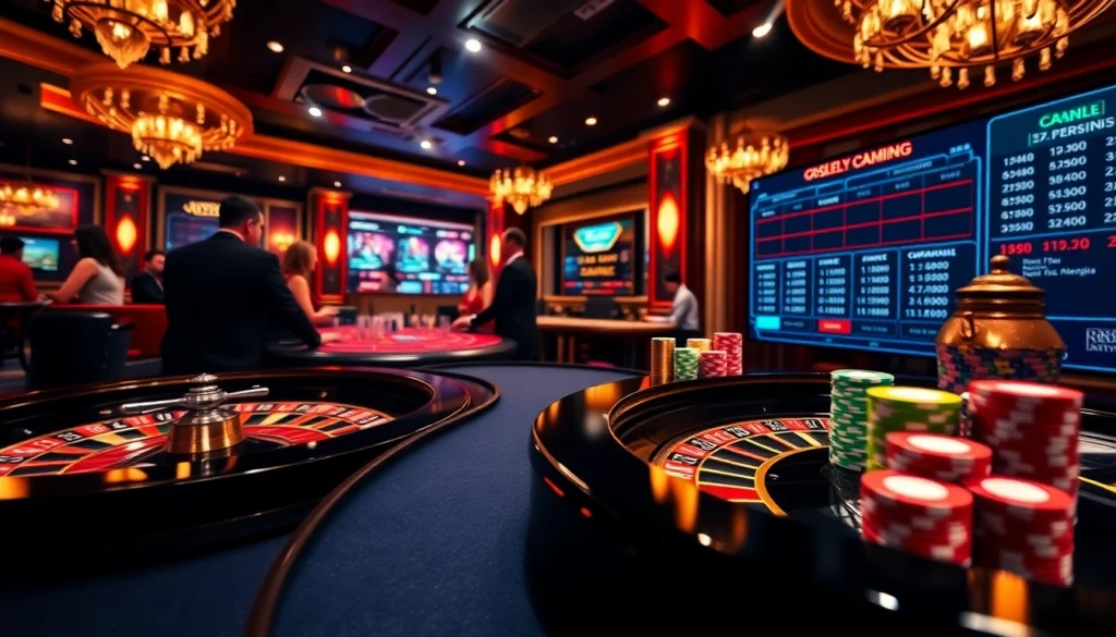 Experience excitement at https://rr88.navy/ with a vibrant casino scene featuring roulette and blackjack.