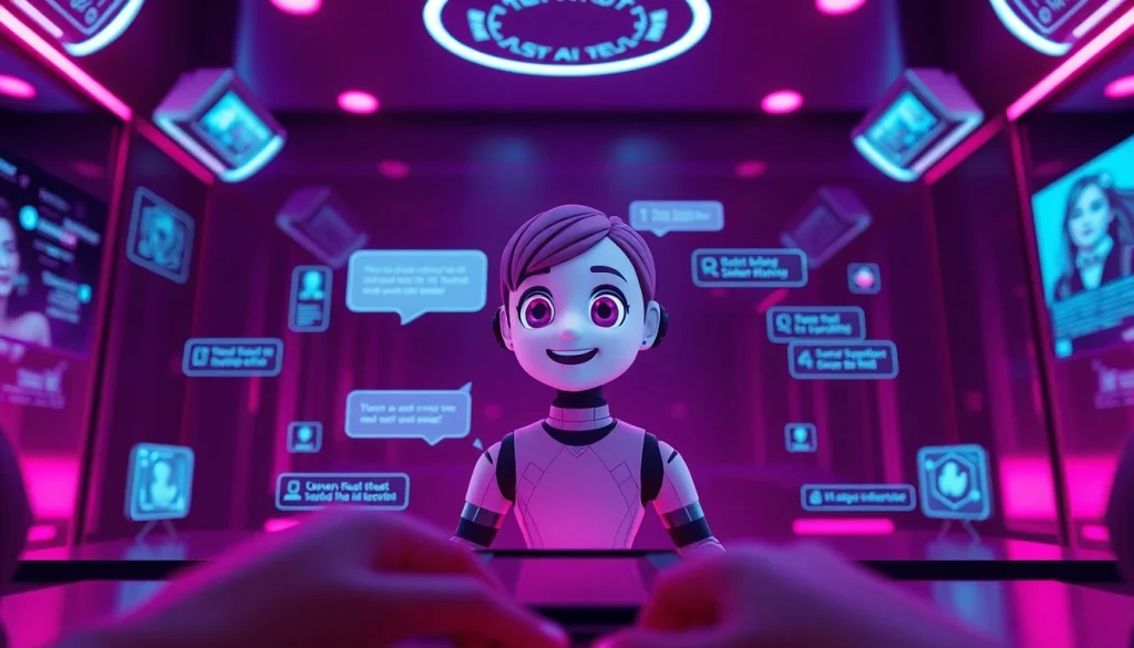 Engaging NSFW AI chatbot interface with modern design and inviting ambiance