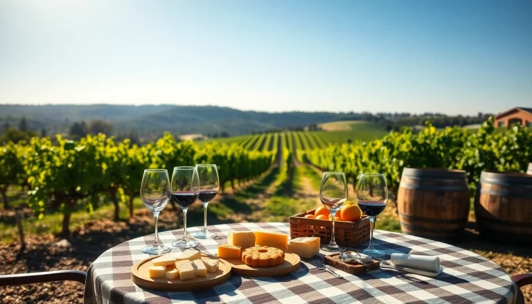 Sip fine wines at a picturesque Winery Sacramento, featuring lush vineyards and inviting outdoor settings.