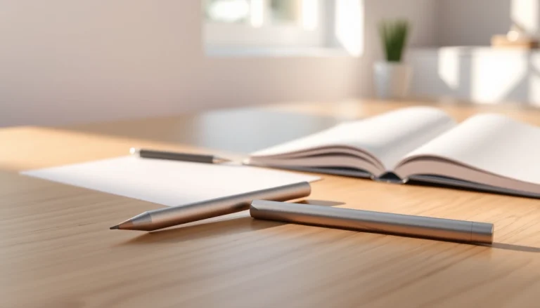 Utilizando el Apple Pencil 2da generación sobre un escritorio elegante, destacando su diseño y funcionalidad.