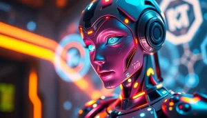 AI NSFW character interaction showcasing vibrant design and advanced technology.