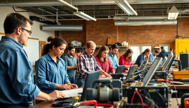 Students actively learning in a Trade School Tennessee, highlighting hands-on training and collaboration.