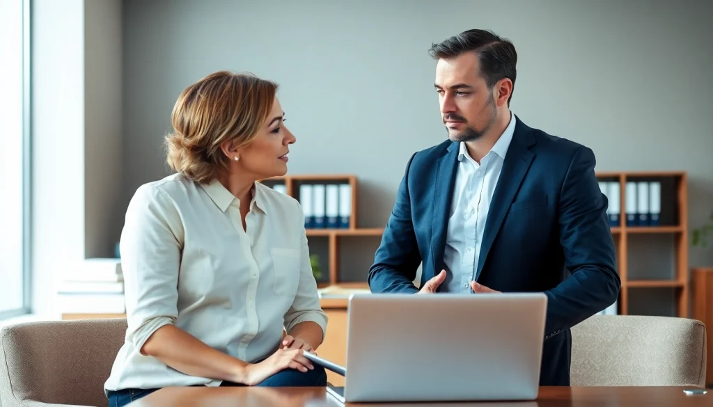 Auto Injury Lawyer Clearwater FL consulting with a client in a professional office setting.