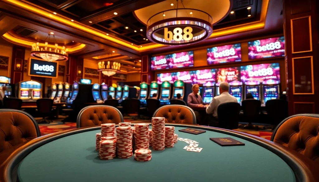 Experience luxury and excitement at Bet88's vibrant casino atmosphere.