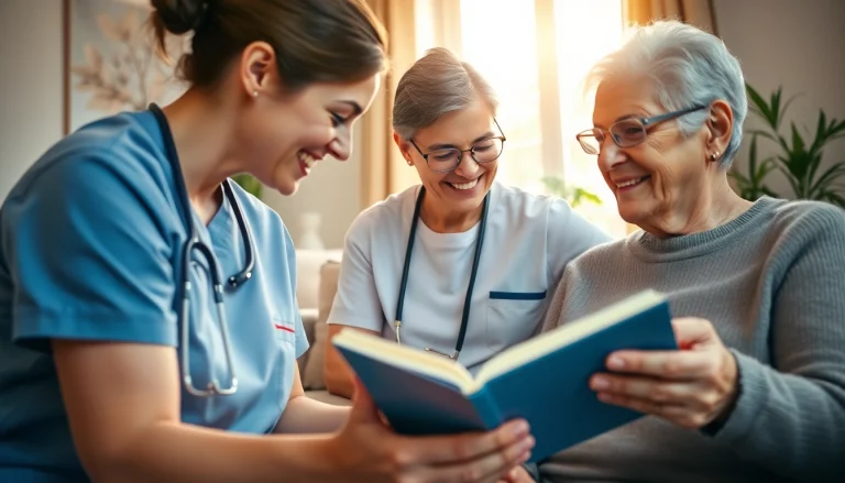 Caregivers providing austin senior home care services in a warm, inviting environment.