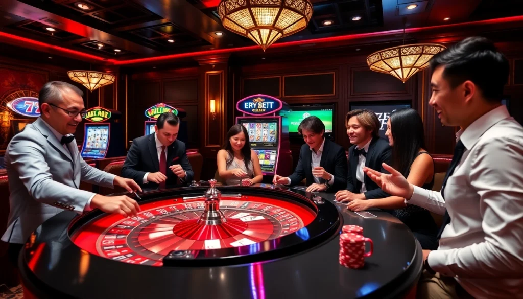 Experience the thrill of winning at 789 BET with an exciting casino scene featuring poker and roulette.