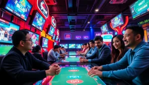 Engaged players enjoying the BJ38 online gaming experience with vibrant visuals and exciting gameplay.