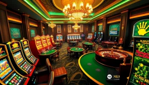 Experience the excitement of MK8 at a luxurious casino with vibrant tables and thrilling gameplay.