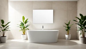 Installierte duschkabine 90x90 in modernem Badezimmer mit eleganten Details