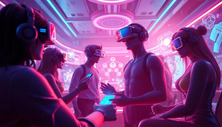 Interactive scene of sex games ai featuring immersive AI-generated characters and vibrant virtual reality settings.