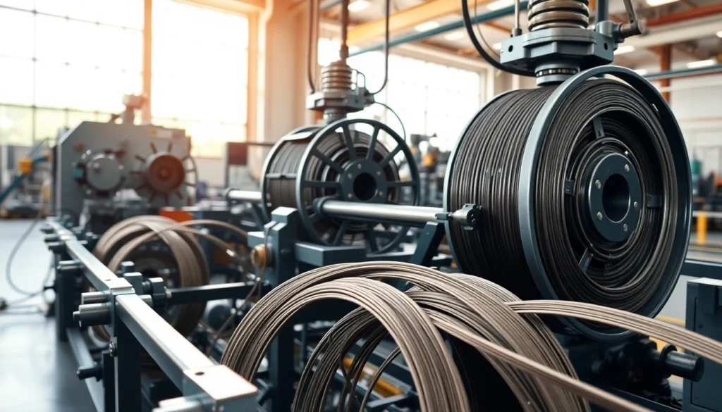 Flexible Wire Manufacturer showcasing advanced machinery and vibrant production environment.