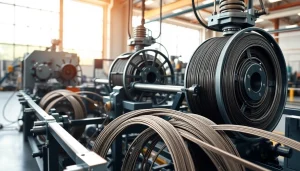 Flexible Wire Manufacturer showcasing advanced machinery and vibrant production environment.