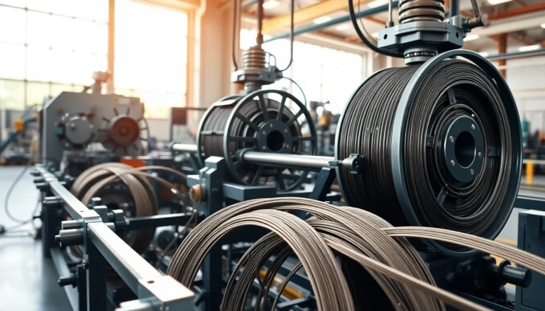 Flexible Wire Manufacturer showcasing advanced machinery and vibrant production environment.