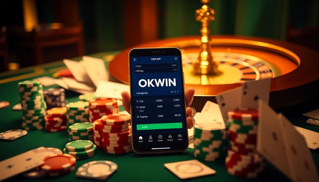 Experience the thrilling OKWIN APP with seamless betting on a mobile device while playing casino games.