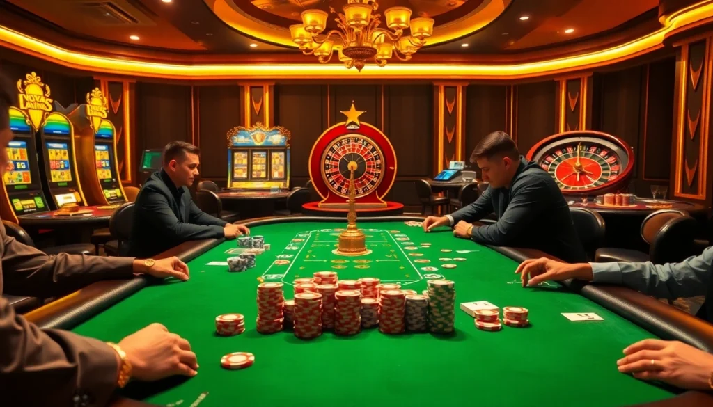 The thrilling gameplay at https://nova8886.com/ showcases a glamorous casino table filled with poker chips and cards.