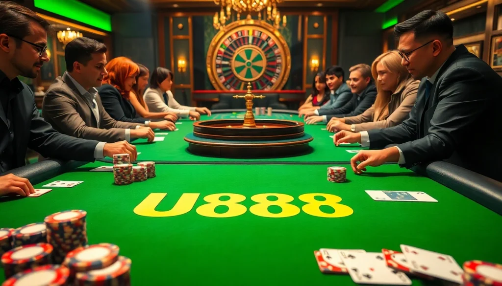 Experience thrilling poker action at U888's premier casino gaming table.