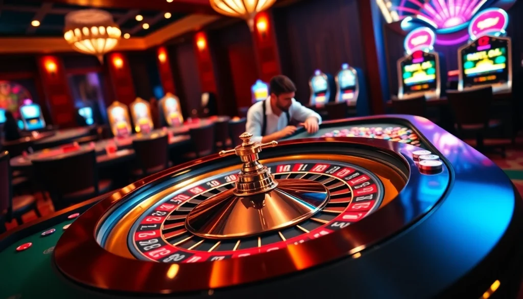 Experience excitement at https://ok88.tech/ with players enjoying thrilling casino games and vibrant roulette.