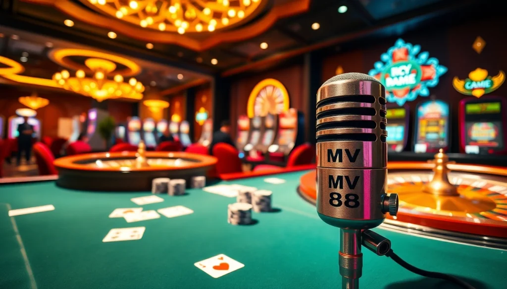 Experience high-stakes excitement at MV 88 casino tables with players strategizing bets.