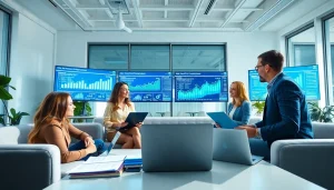 Analyze B2B competitive intelligence tools in a modern office setting with focused professionals.