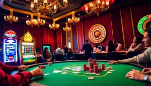 Engaged players at a poker table symbolize excitement at https://whycazino.com/ while winning big.