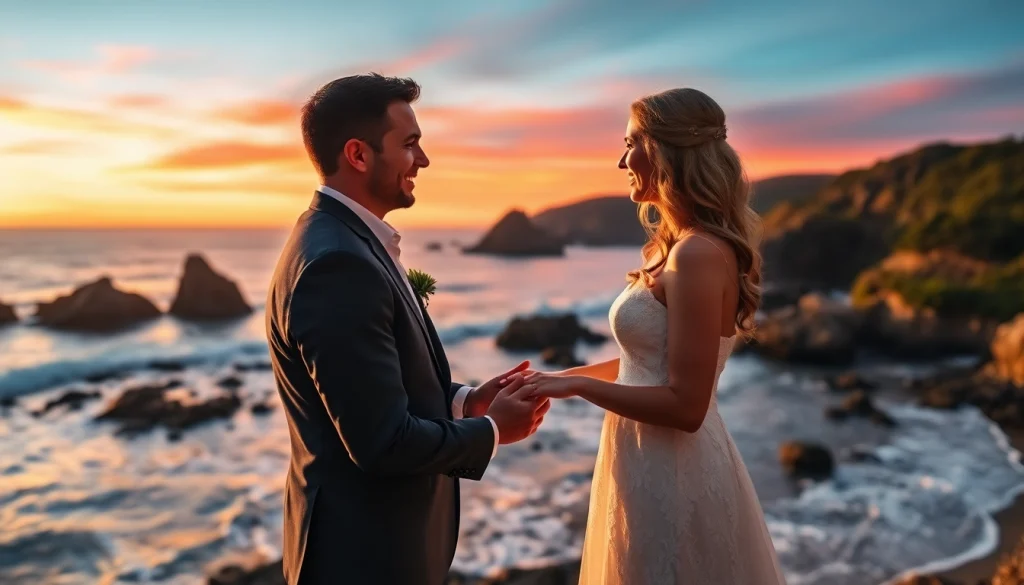 Big Sur wedding photographer capturing a couple's romantic ceremony against a breathtaking coastal backdrop.