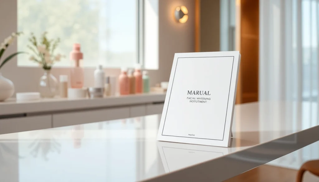 Facial whitening instrument manual showcased in a serene beauty salon for effective skincare.