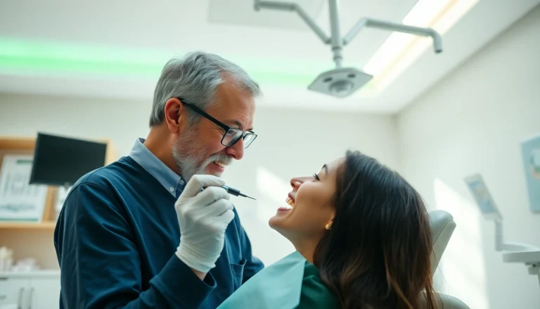 Adult orthodontist Hawthorn consulting with a patient in a modern dental clinic.