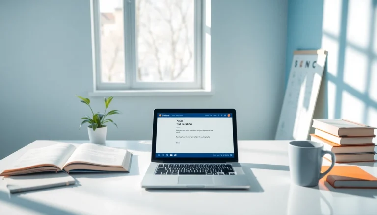 A modern workspace featuring the 有道翻译 interface, illustrating productivity and innovative translation solutions.