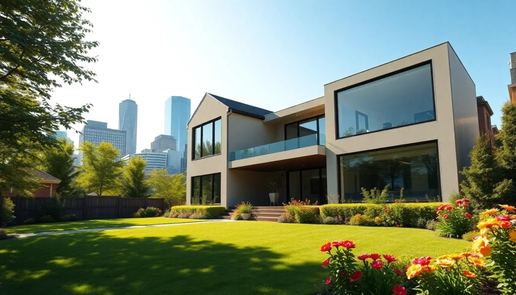 Stunning residential architect Boston showcasing modern design and urban garden.